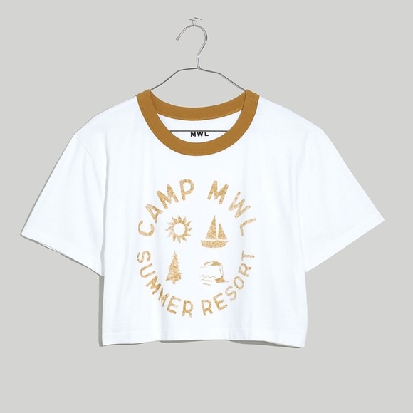 Madewell Tops - MWL Camp Resort Ringer Crop Tee